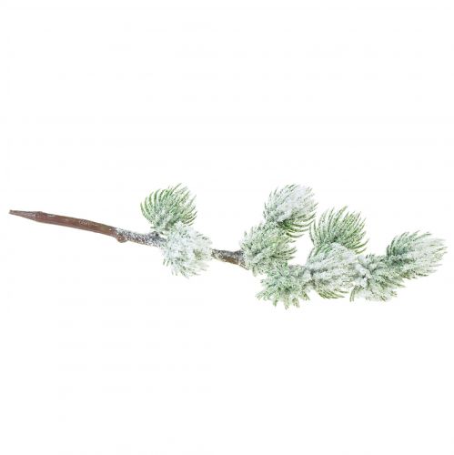 Artikel Konstgjord lärkgren grön dekorativ gren med snö L25cm