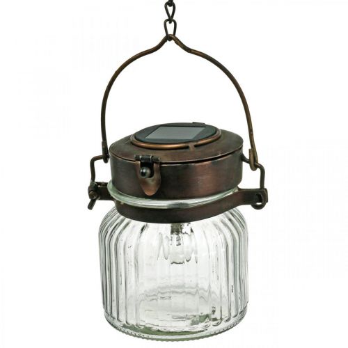 Artikel LED-lykta, hängande lampa, solljus i glas Ø11cm H14cm