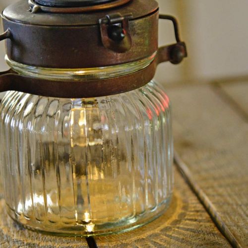 Floristik24 LED-lykta, hängande lampa, solljus i glas Ø11cm H14cm
