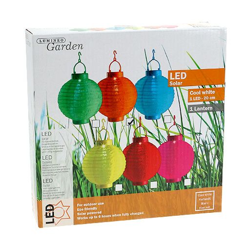 Lampion LED med solenergi 20cm orange | Floristik24.se