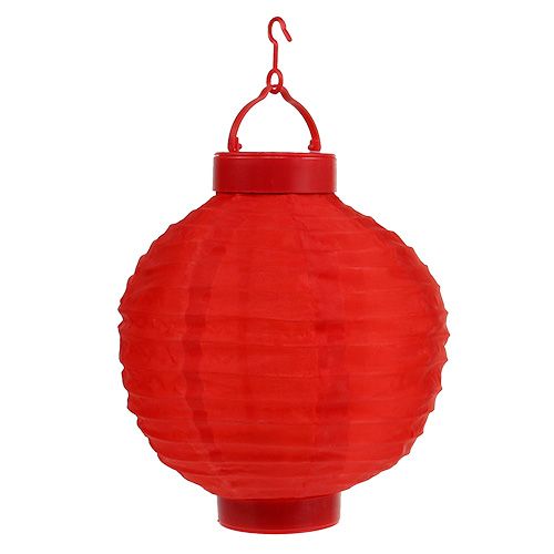 Floristik24 Lampion LED med solenergi 20cm röd