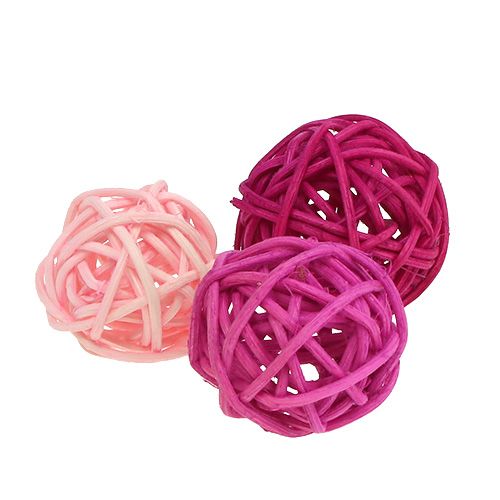 Floristik24 Lataball sortiment 3cm rosa/rosa/lila 72 st