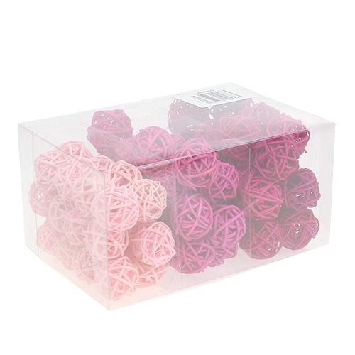 Floristik24 Lataball sortiment 3cm rosa/rosa/lila 72 st
