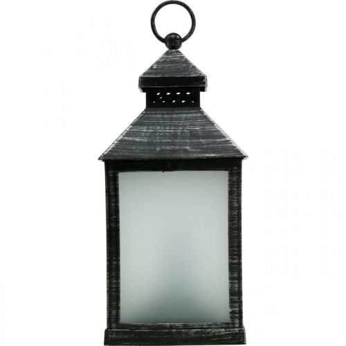 Floristik24 LED-lykta med Timer Deco Lantern Vintage Silver H23cm