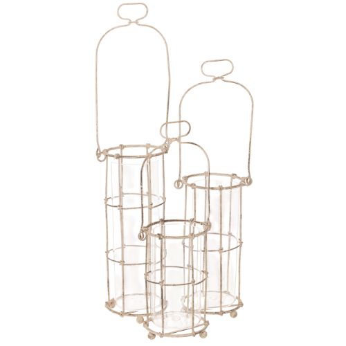 Trädgårdslykta, metallvindlampa Ø8,5 cm H23/18,5/14,5 cm 3-delat set köpa | Floristik24.se