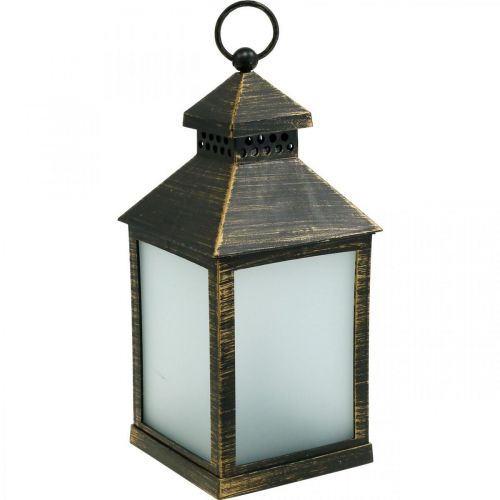 Floristik24 LED Lantern med Timer Deco Lantern Vintage Gold H23cm