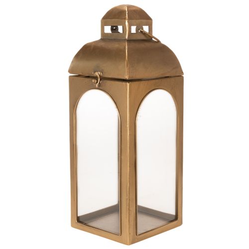 Lykta metall glas metall mässingsliknande H50cm set om 2 | Floristik24.se