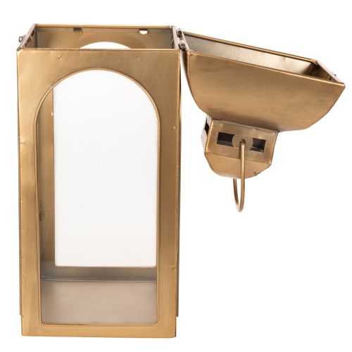 Lykta metall glas metall mässingsliknande H50cm set om 2 | Floristik24.se
