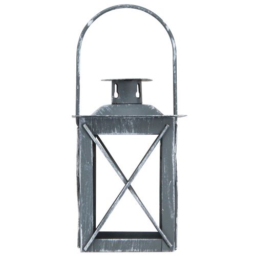 Artikel Lykta av metall lykta grå vintage värmeljus H11cm 3 st