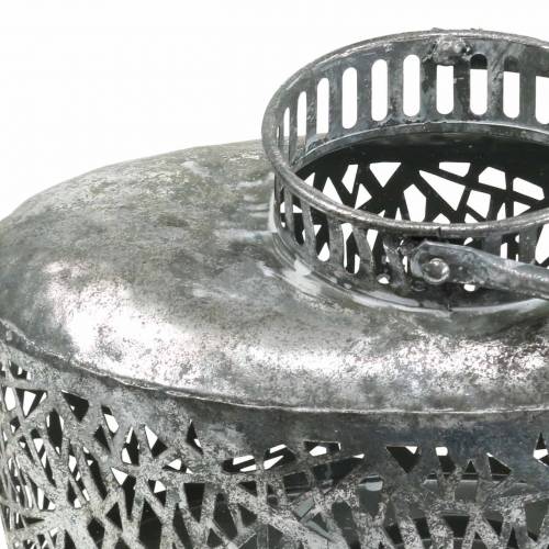Floristik24 Lykta oval antik look metall silver 15×28cm H19cm