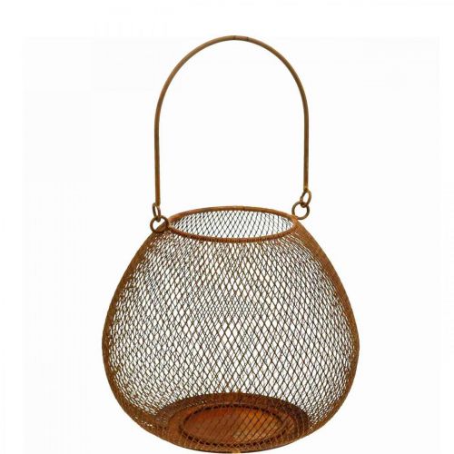 Floristik24 Metalllykta med galler rost ljusstake Ø20cm H17cm