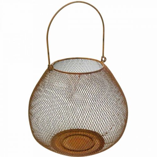 Floristik24 Metall lykta med dekorativ rostbordsdekoration Ø26cm H20cm