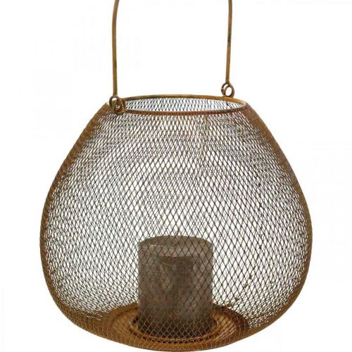 Floristik24 Metall lykta med dekorativ rostbordsdekoration Ø26cm H20cm