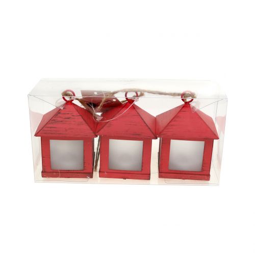 Floristik24 Lykta med belysning röd 6cm x 6cm 3st