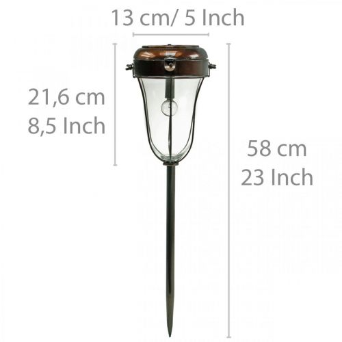 Floristik24 Solcellslykta att koppla in, LED stavljus Ø13,5cm L58cm H21cm