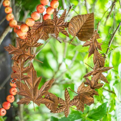 Floristik24 Bladkrans, ädelrost, metalldekoration, krans, höstdekoration, minnesblommor Ø29cm