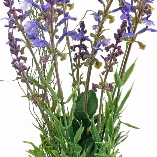 Artikel Konstgjord lavendelbukett, dekorativ lila lavendel, sidenblommor