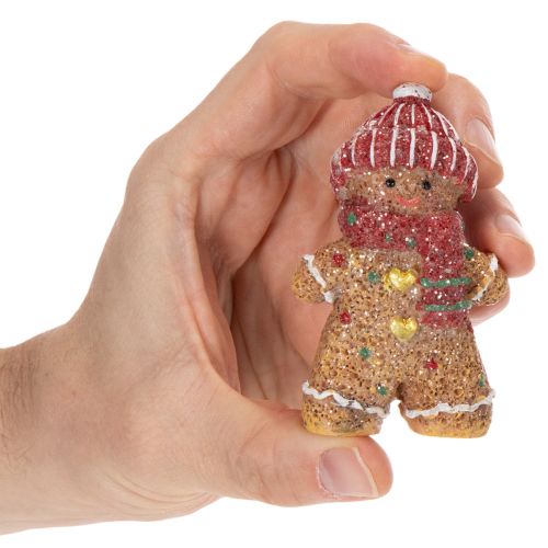 Konstgjord pepparkaksgubbe dekorationsfigur, 8 cm, 3 stycken | Floristik24.se