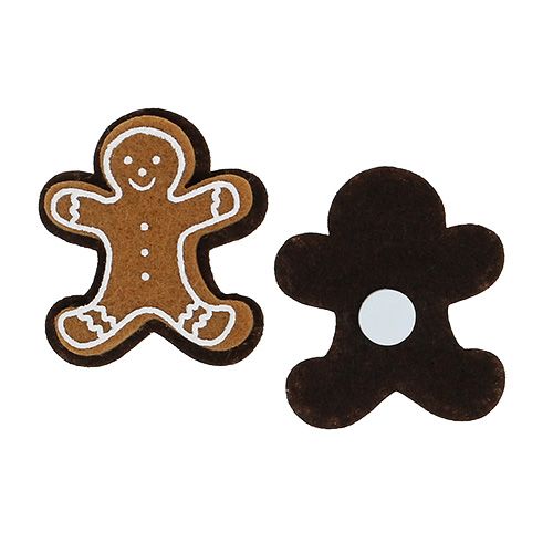 Floristik24 Pepparkaksgubbar av filt för limning 4cm 12 st