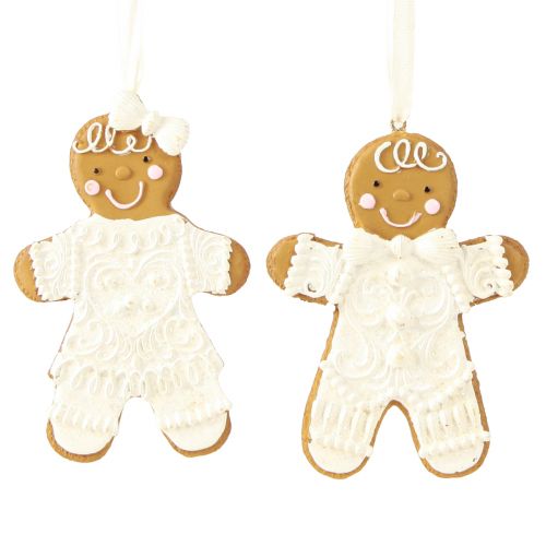 Artikel Pepparkaksgubbe dekoration pepparkaka kvinna för upphängning H10,5cm 4st