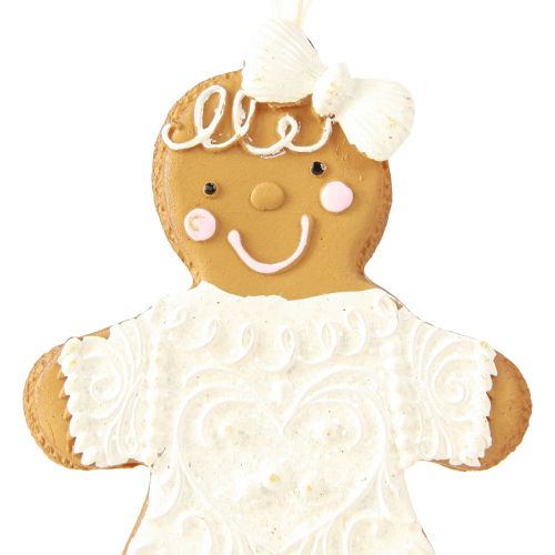 Artikel Pepparkaksgubbe dekoration pepparkaka kvinna för upphängning H10,5cm 4st