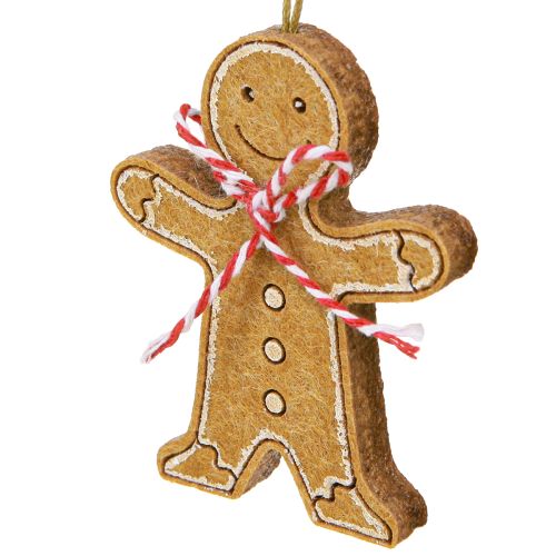 Artikel Pepparkaksgubbe dekoration för upphängning i trä blandat 8 cm 12 st