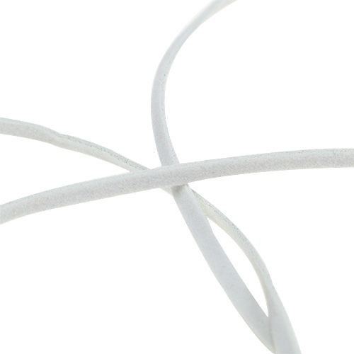 Floristik24 Lädersnöre vit 3mm 10m