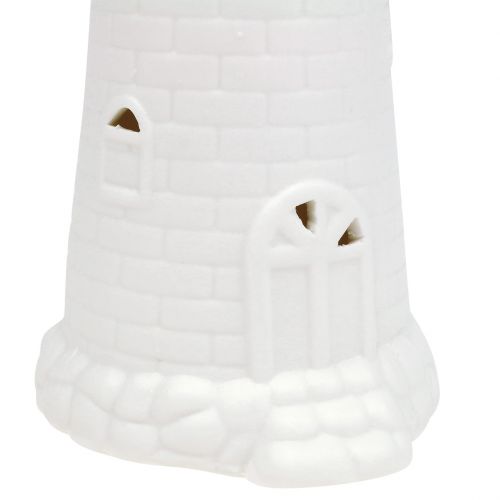 Floristik24 Fyr med LED 17,5cm matt vit