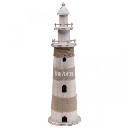 Fyrträdekor vit, naturlig maritim dekoration H44cm