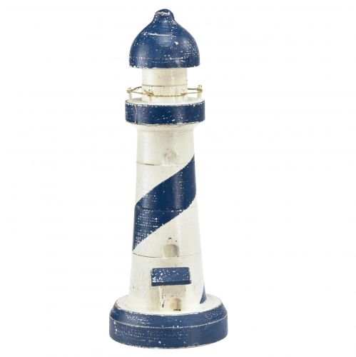 Lighthouse Maritime bordsdekoration blå vit Ø10,5cm H28,5cm