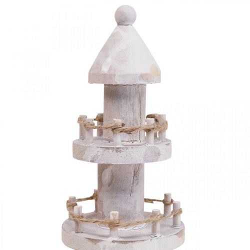 Floristik24 Träfyr Maritim Trä Deco Vit H25cm