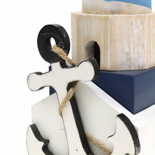Maritime deco fyr ljusblå 34cm | Floristik24.se