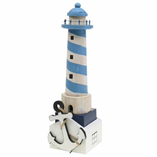 Maritime deco fyr ljusblå 34cm | Floristik24.se