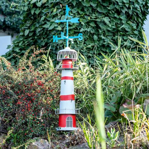 Floristik24 Fyr röd vit med vädervinge 90cm