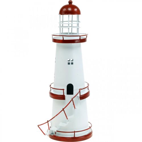 Floristik24 Fyr röd maritim dekoration metall sommar dekoration
