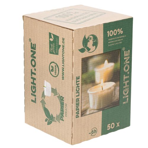 Artikel Värmeljus i pappersfodral för festliga tillfällen och stämningsfulla stunder Light One 4cm 50st