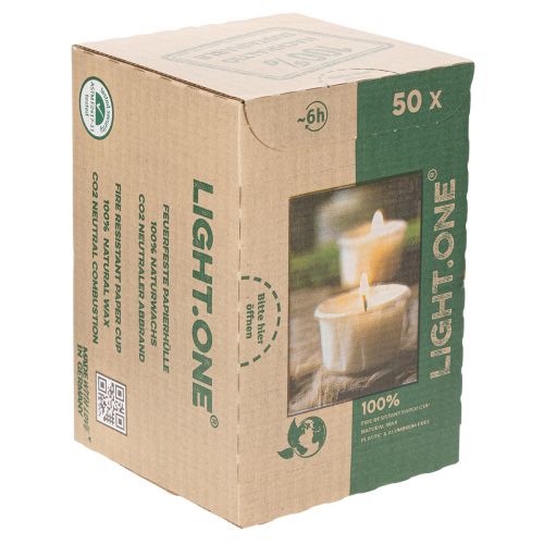 Artikel Värmeljus i pappersfodral för festliga tillfällen och stämningsfulla stunder Light One 4cm 50st