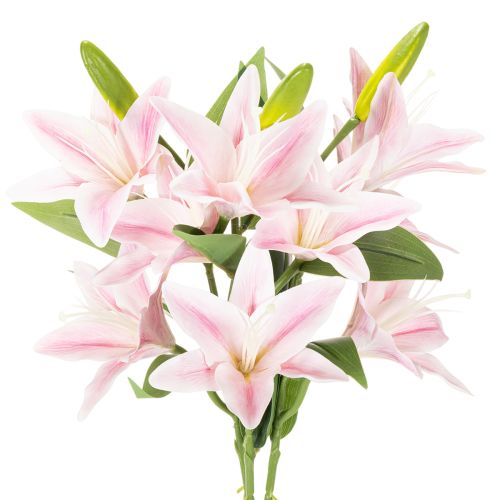 Konstgjord liljablomma, stjälkblomma, dekoration, 68 cm, 3 stycken | Floristik24.se