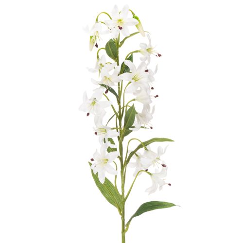 Konstgjord vit lilja med lång blommande gren, dekorativ, 80 cm