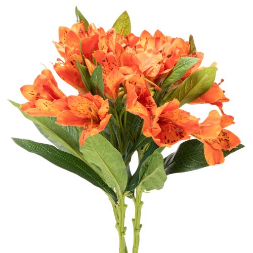 Konstgjord Alstroemeria Orange blomma, konstgjord bukettdekoration, 75 cm, 3 stycken