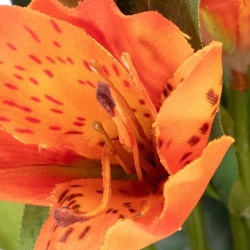 Konstgjord Alstroemeria Orange blomma, konstgjord bukettdekoration, 75 cm, 3 stycken | Floristik24.se