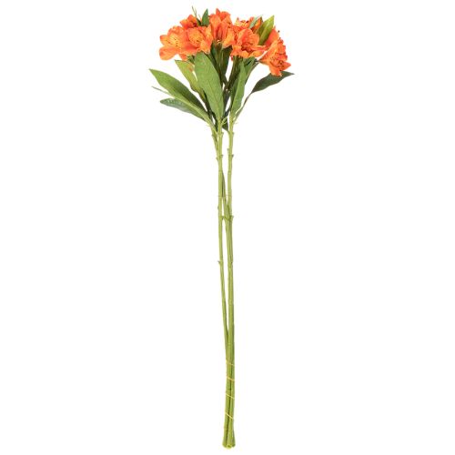 Konstgjord Alstroemeria Orange blomma, konstgjord bukettdekoration, 75 cm, 3 stycken | Floristik24.se