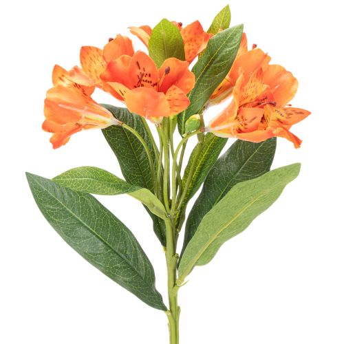 Konstgjord Alstroemeria Orange blomma, konstgjord bukettdekoration, 75 cm, 3 stycken | Floristik24.se