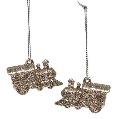Floristik24 Lok 4cm champagne med glitter 12 st