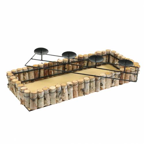 Floristik24 Adventljusbricka med björkkant 44cm