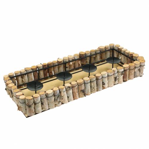 Floristik24 Adventljusbricka med björkkant 44cm
