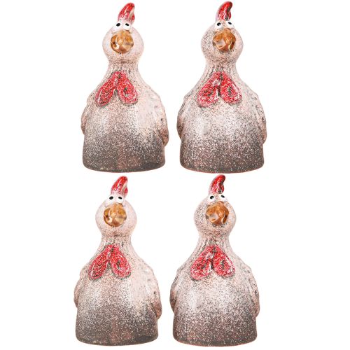 Artikel Rolig dekorativ kyckling keramik dekorativ figur påsk 10,5cm 4 stycken