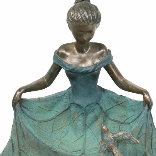 Artikel Fågelbad trädgårdsfigur tjej i blomklänning H33,5cm