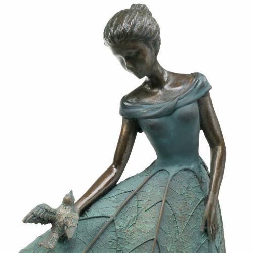 Artikel Trädgårdsfigur tjej i blomklänning brons/grön H52,5cm