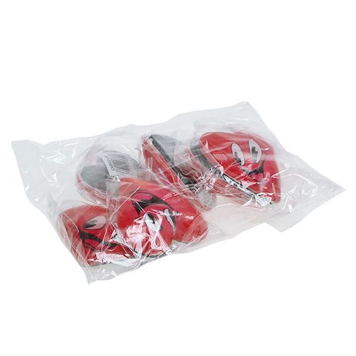 Floristik24 Magnet hjärta emoticon röd 4cm 6st